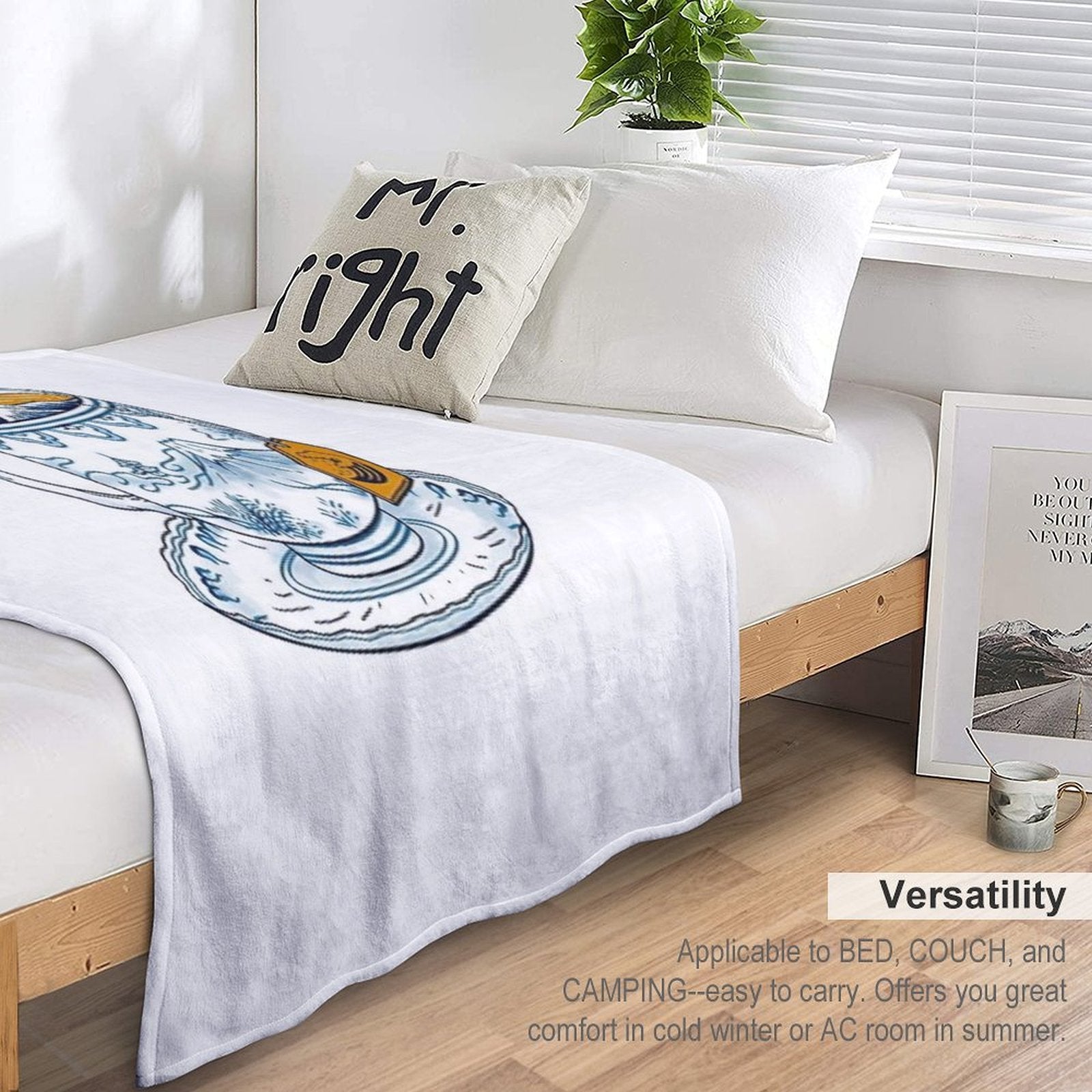 The Great Kanagawa Tea Sustainable Throw Blanket