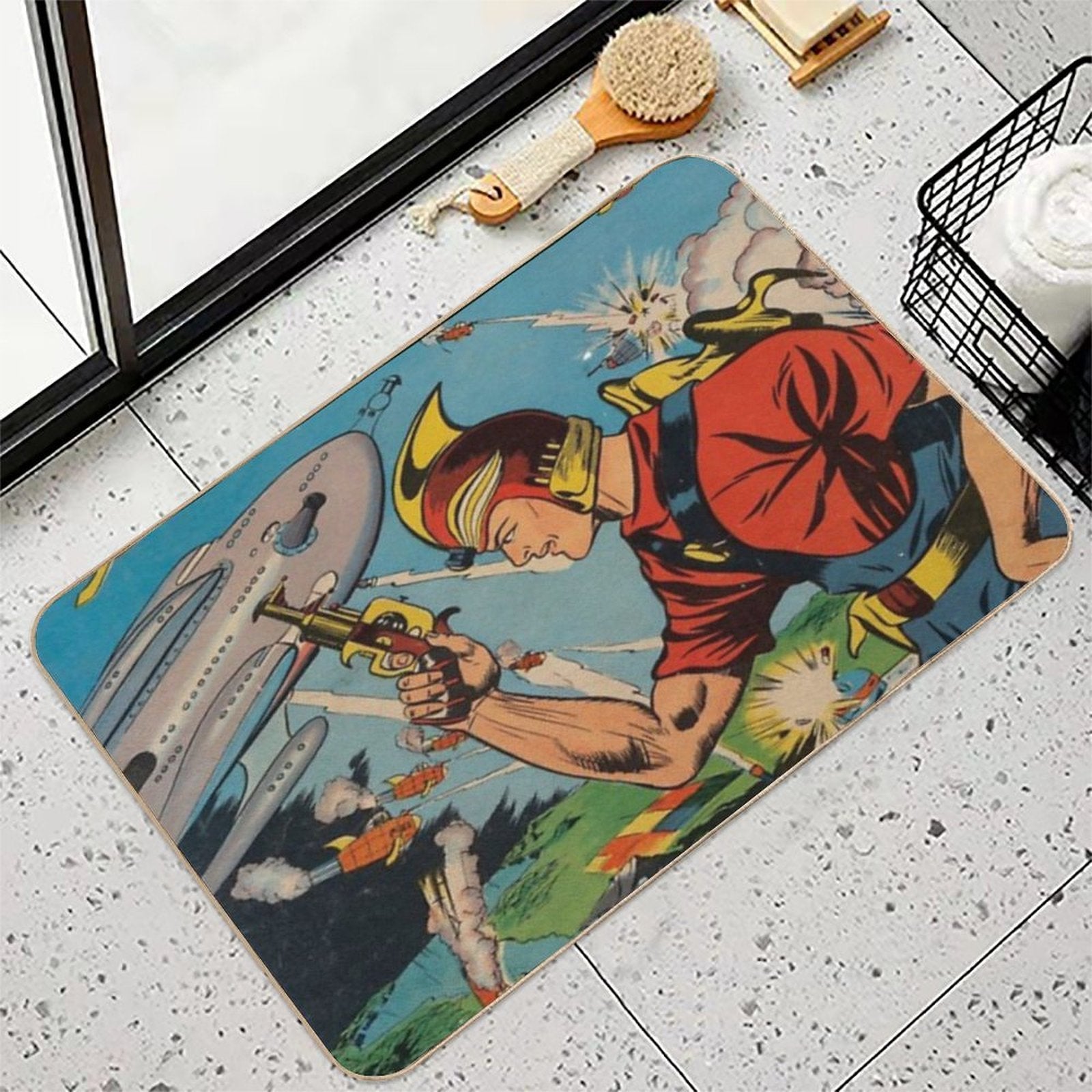 Buck Rogers Vintage Comic Boys Retro Hipster Print Mask Gift  Rapid-Drying Bath Mat