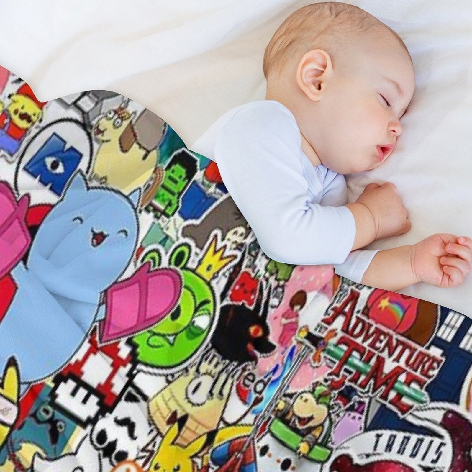 Cartoon  Characters Collage Compact Throw Blanket
