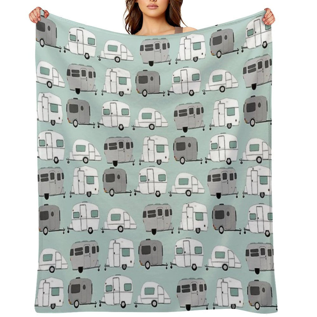 Chromatic Vintage Caravan Pattern Compact Throw Blanket