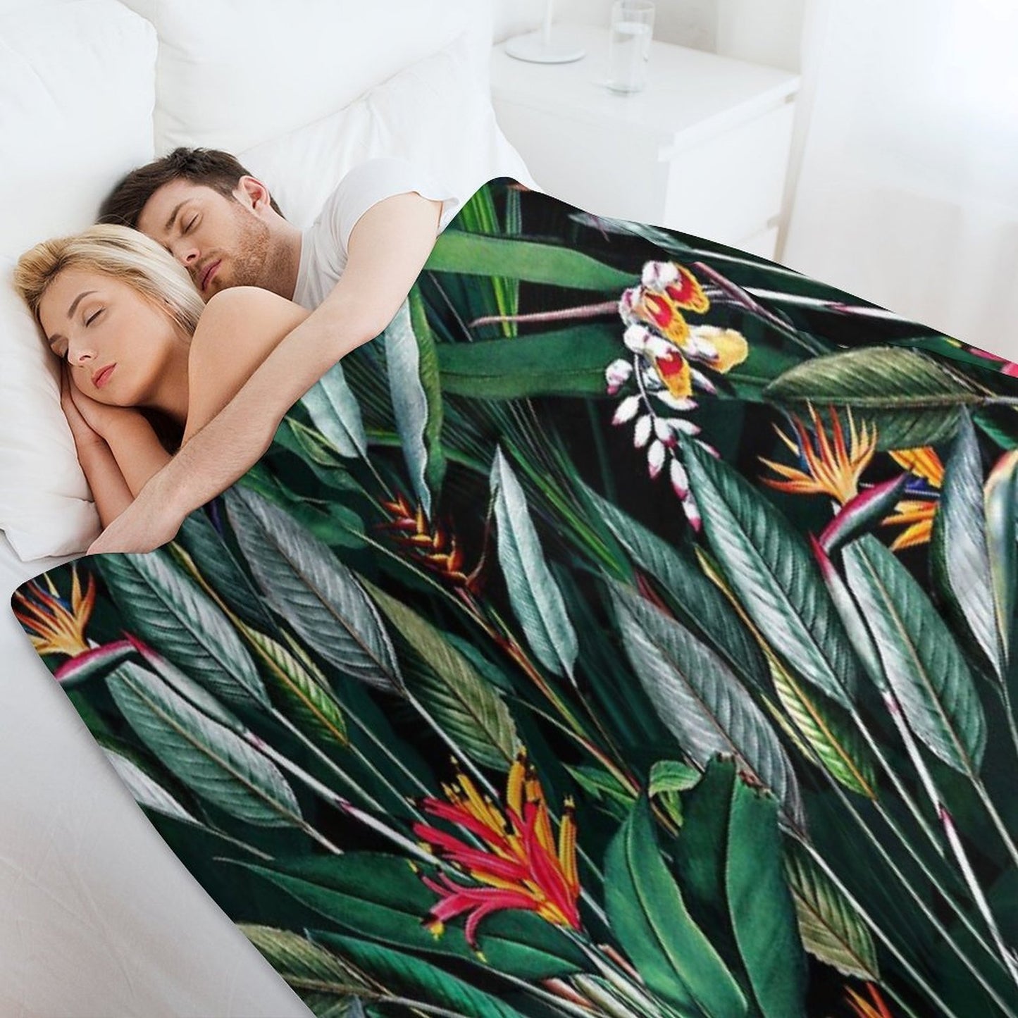 Midnight Garden V Travel-friendly Throw Blanket