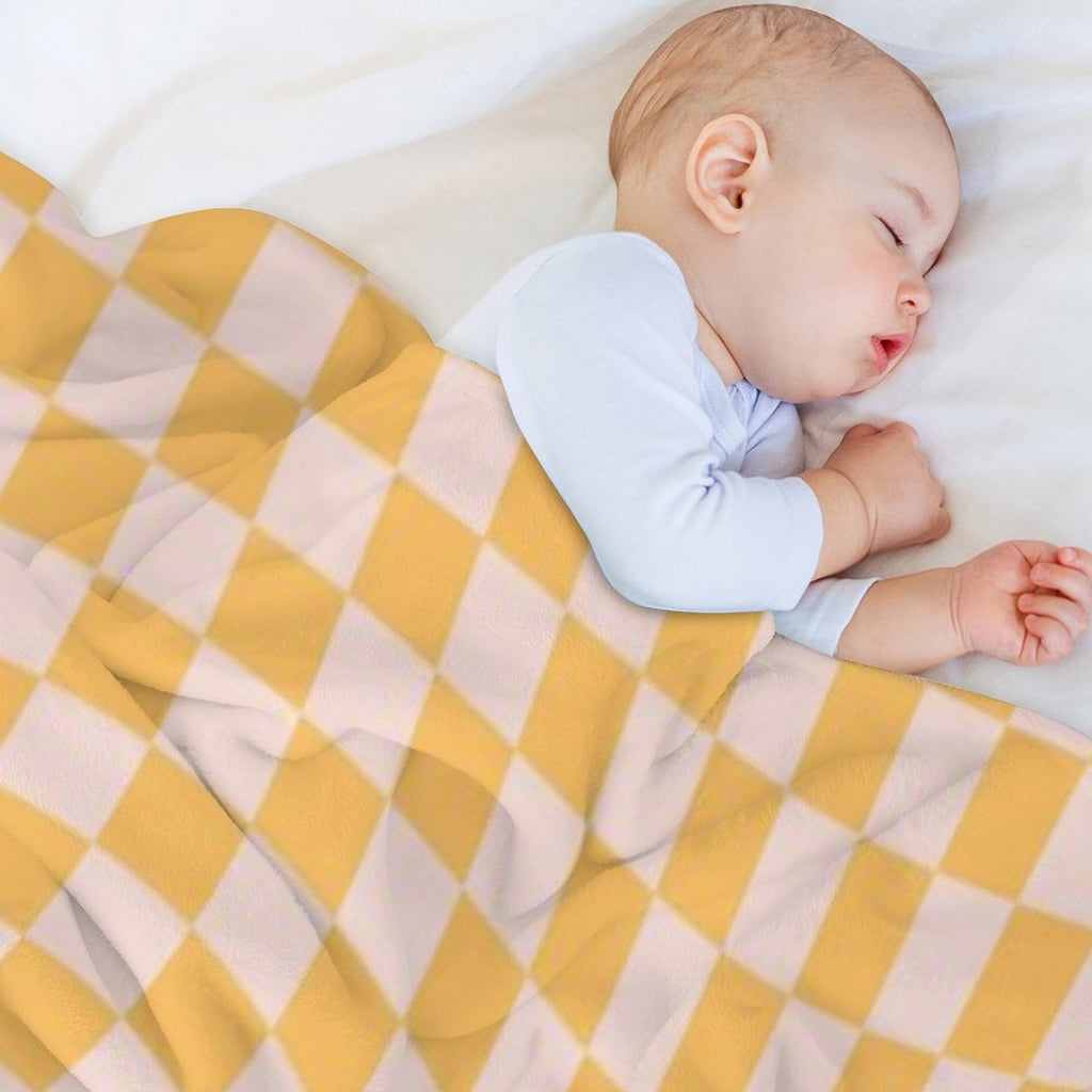 Check I - Yellow Twist Quick-dry Throw Blanket