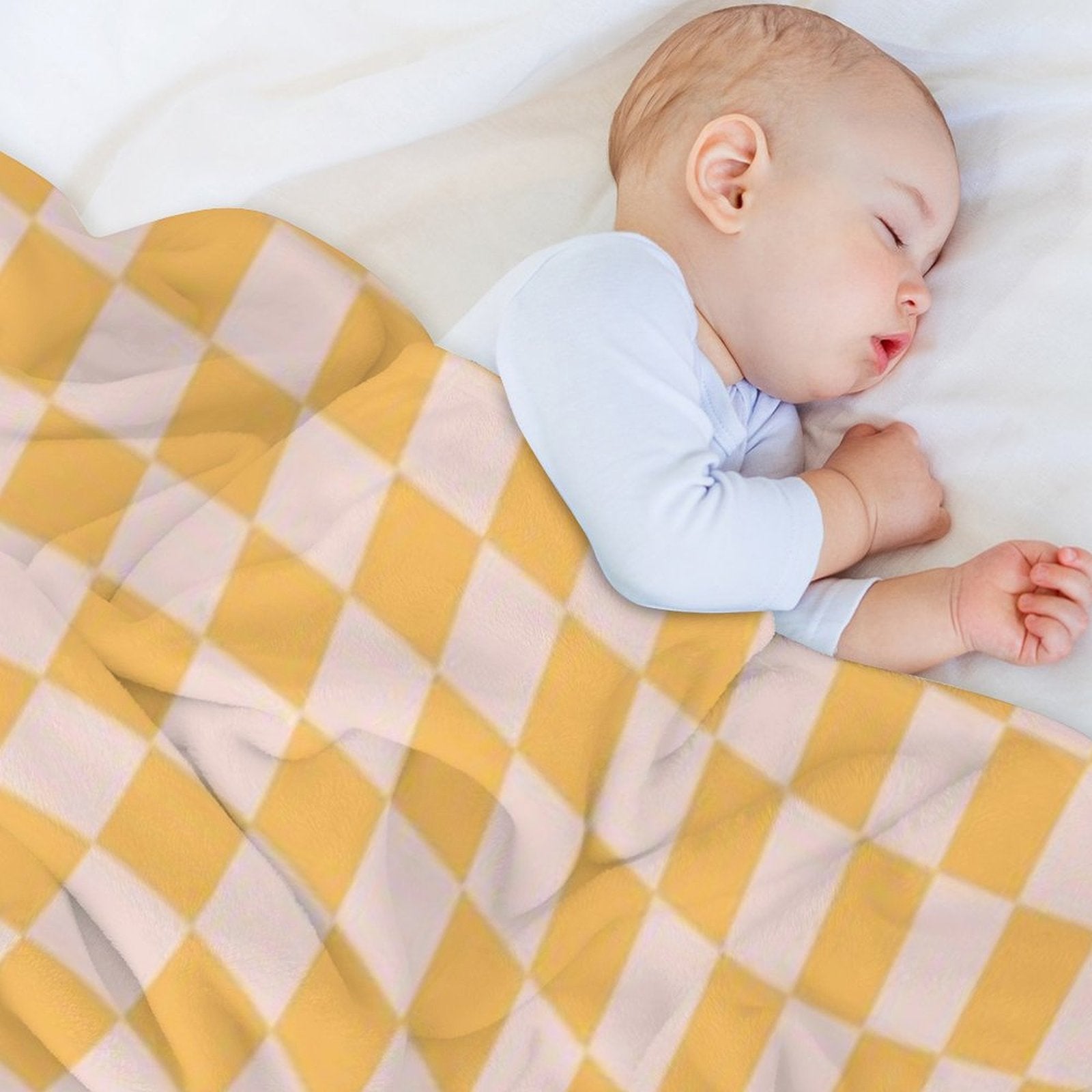 Check I - Yellow Twist Quick-dry Throw Blanket
