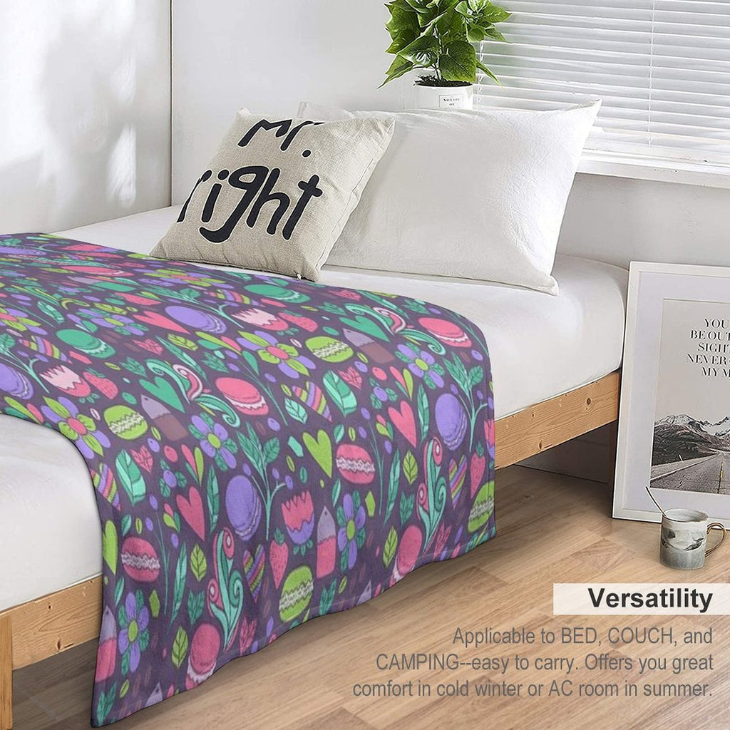 Macarons And Flowers Sustainable Throw Blanket