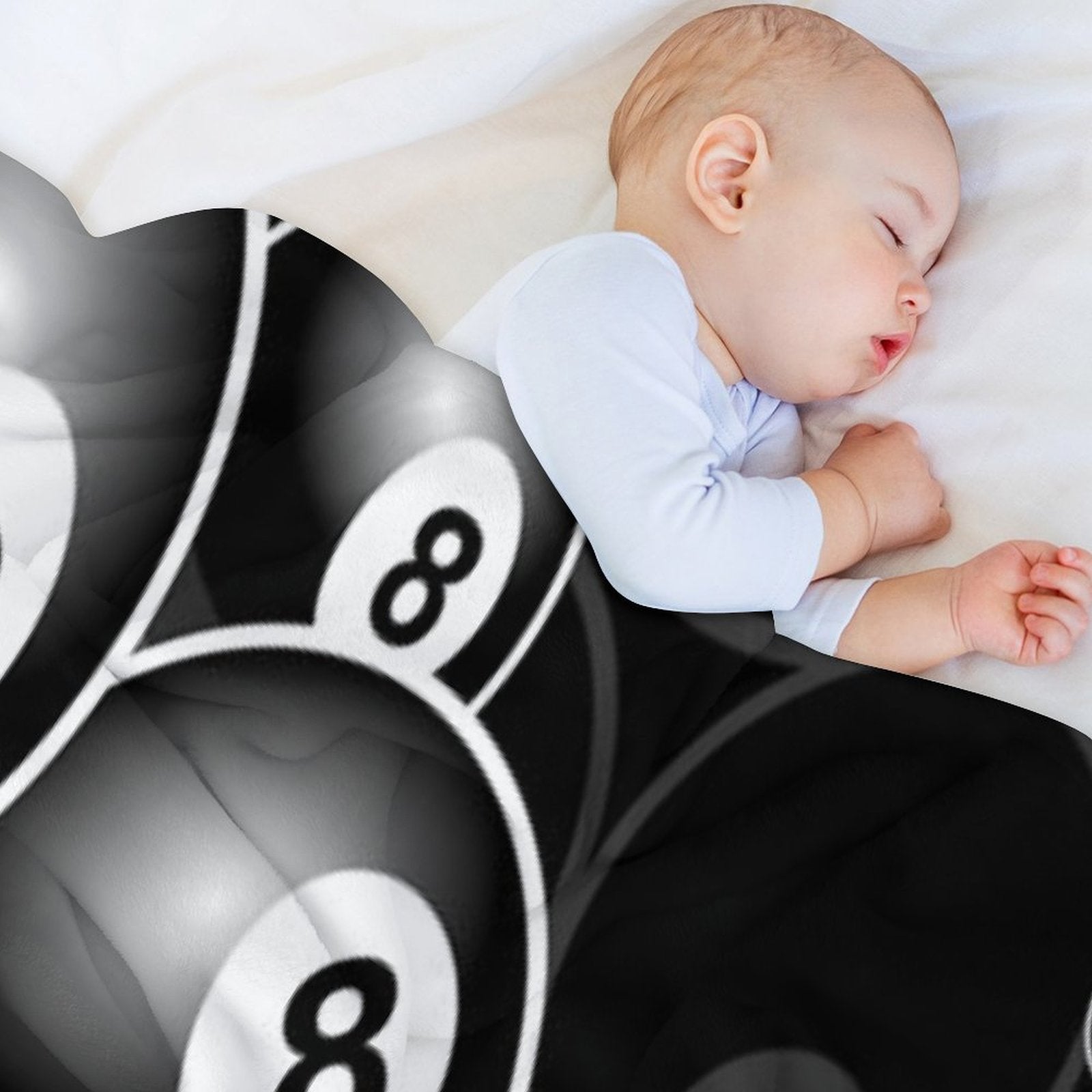 Billiards Black 8 Ball 8-Ball Black And White Comfort Throw Blanket