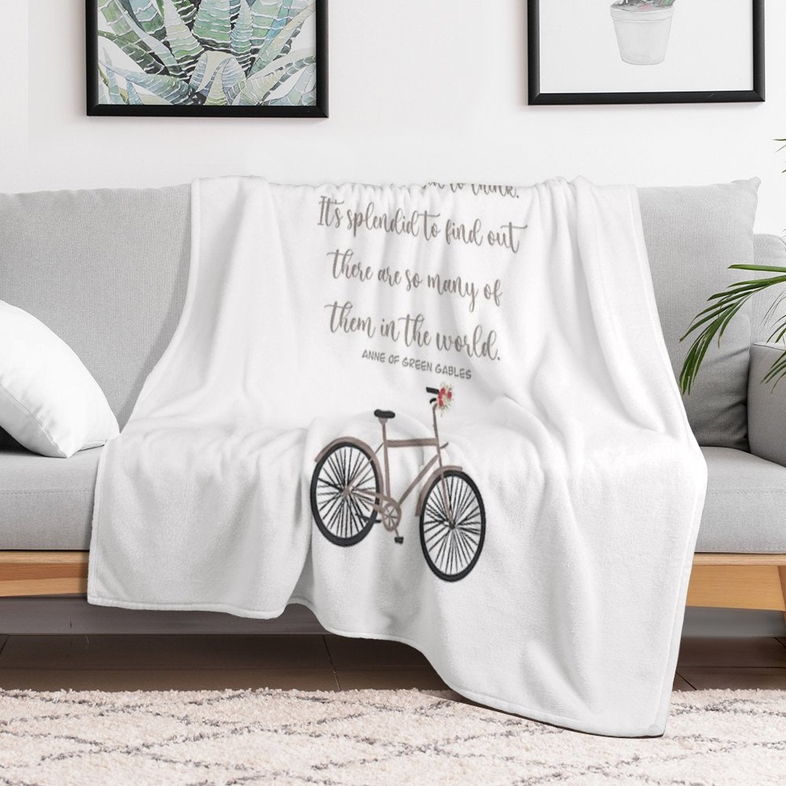 Kindred Spirits, Anne of Green Gables Quote Easy Care Throw Blanket