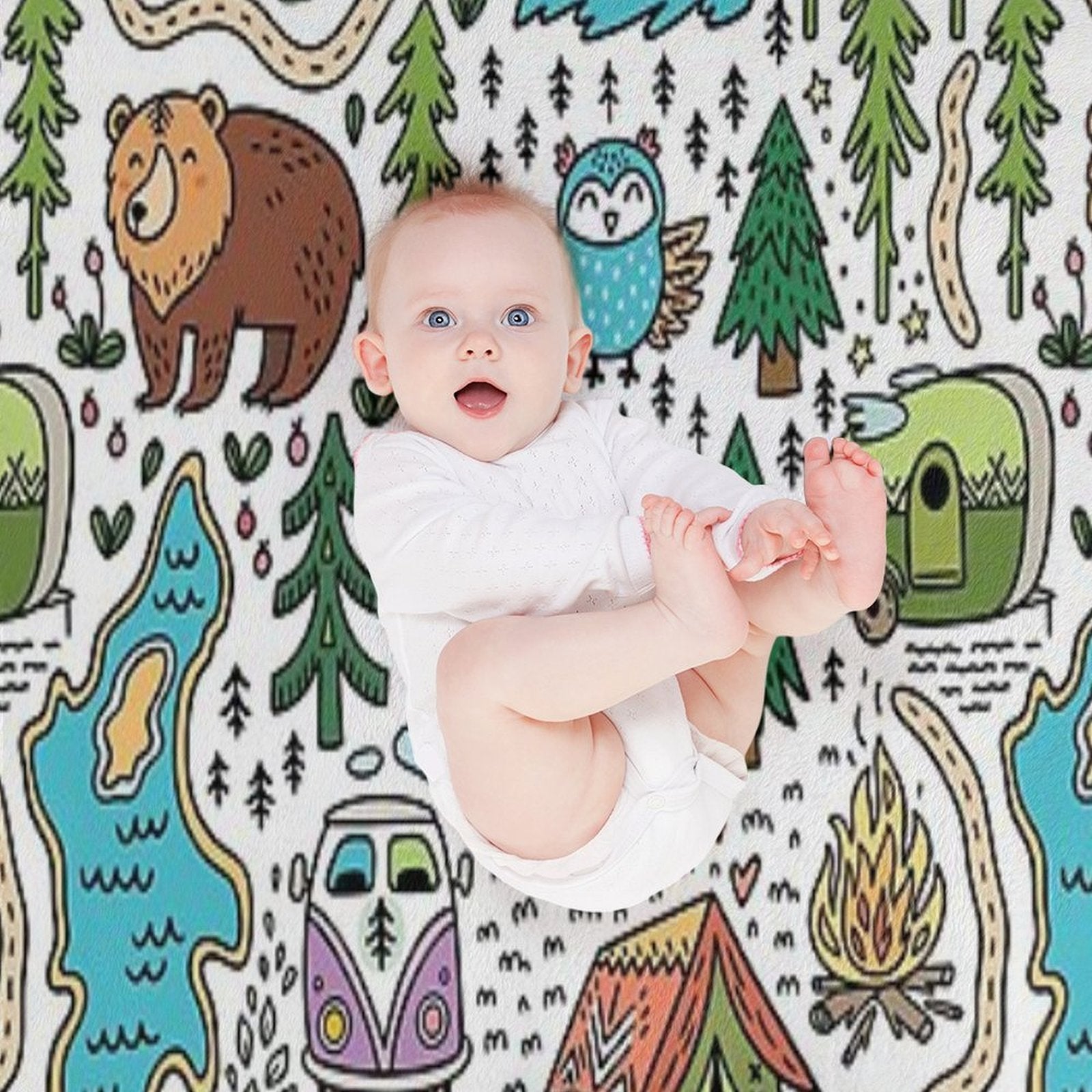 Happy Map Durable Throw Blanket