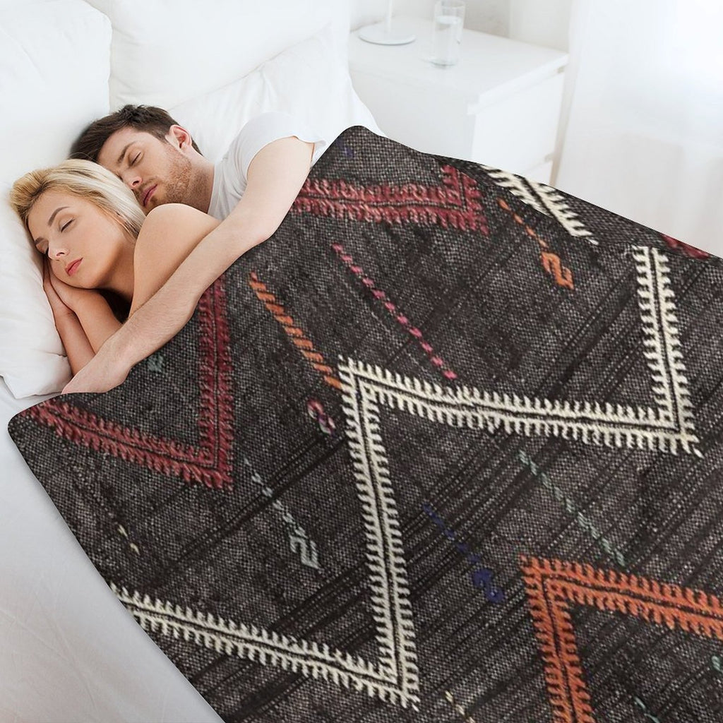 Old Kilim Fragment Shrink-resistant Throw Blanket