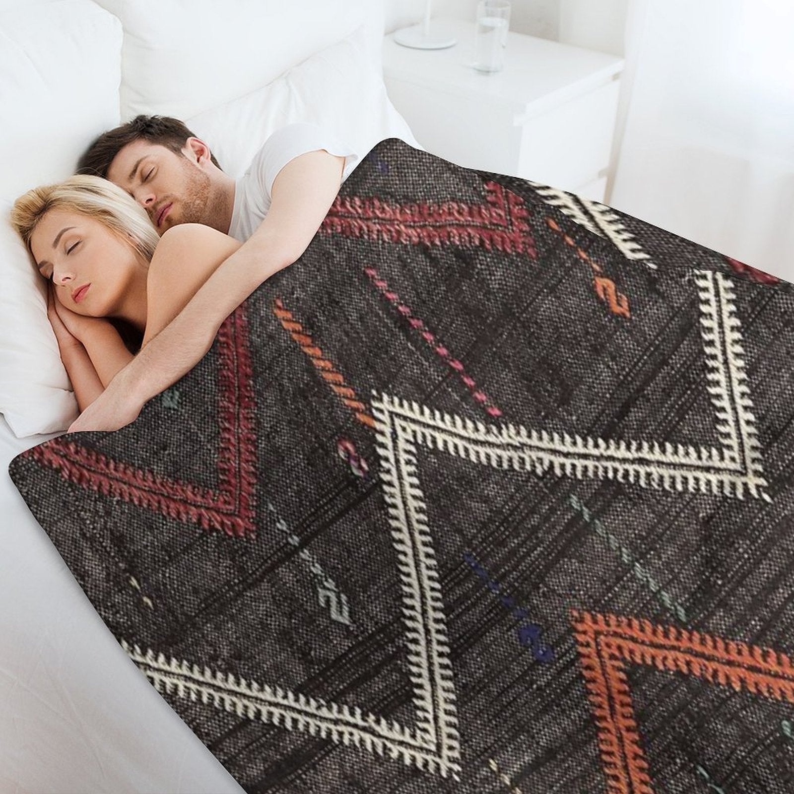 Old Kilim Fragment Shrink-resistant Throw Blanket