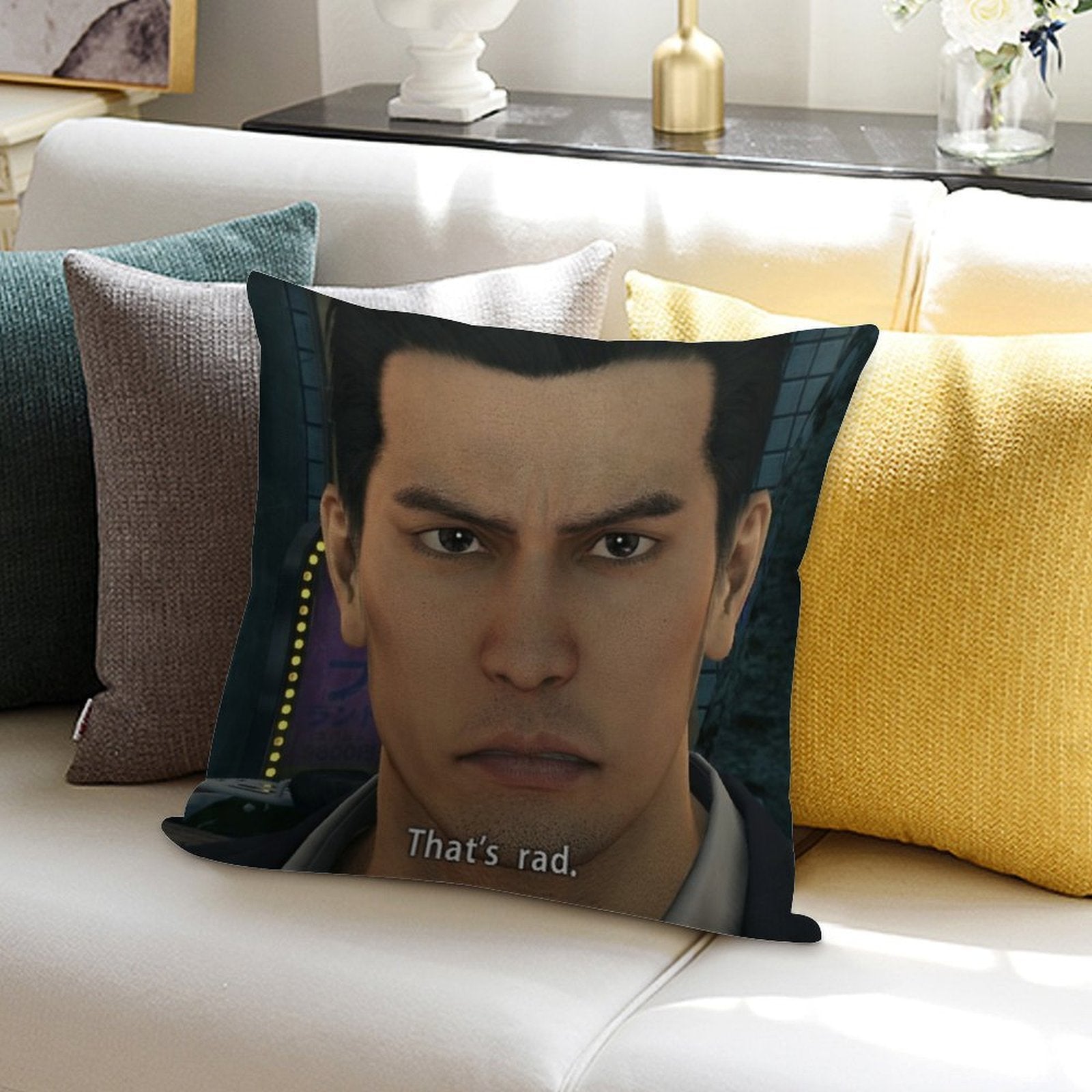 Yakuza Kiryu That's Rad Soft Style Accent Throw Pillow