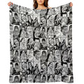 Crocodile  - One Piece Manga Panel Collage Versatility Throw Blanket