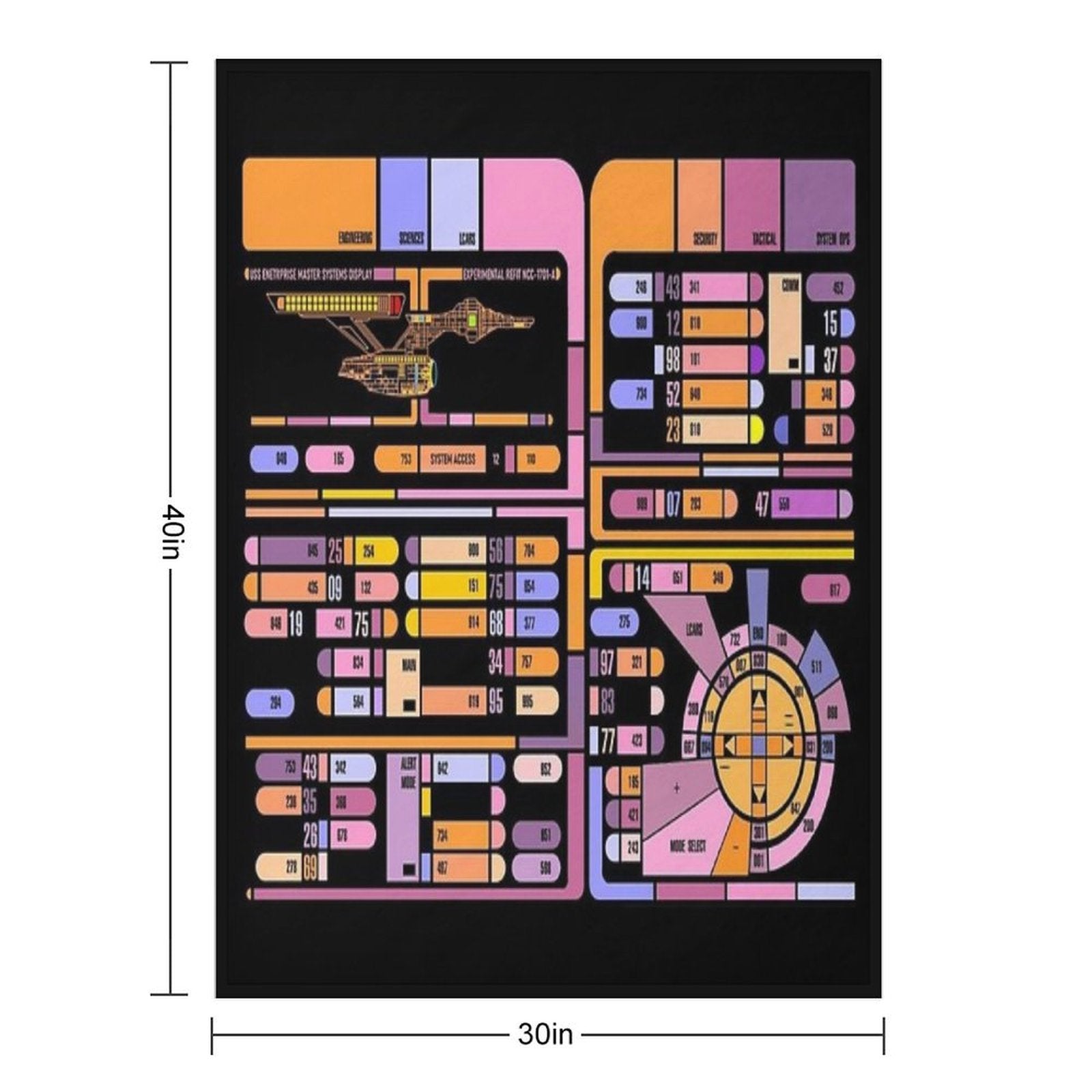TNG Interface Space Future Control Panel Machine-washable Throw Blanket