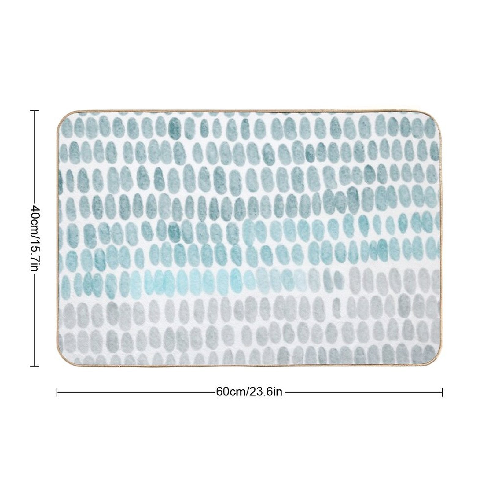 Abstract And Organic Blue Watercolor Drops in White  Stain-Proof Bath Mat