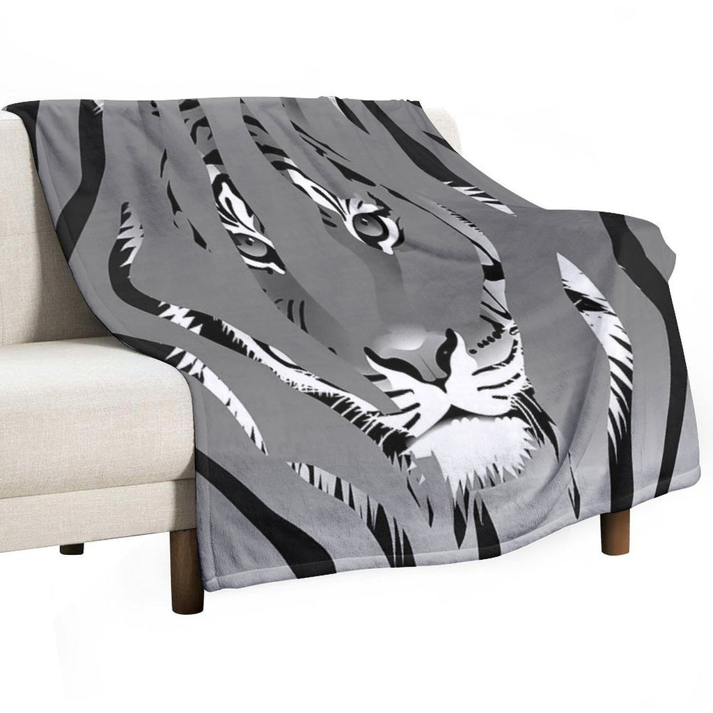 Hidden Tiger In The Dark Sustainable Throw Blanket