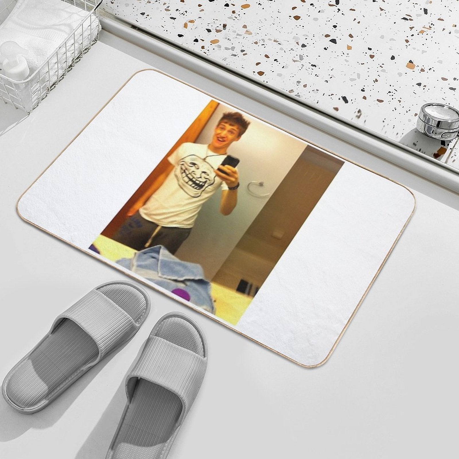NINJA TROLL AWESOME  Fade-Resistant Bath Mat