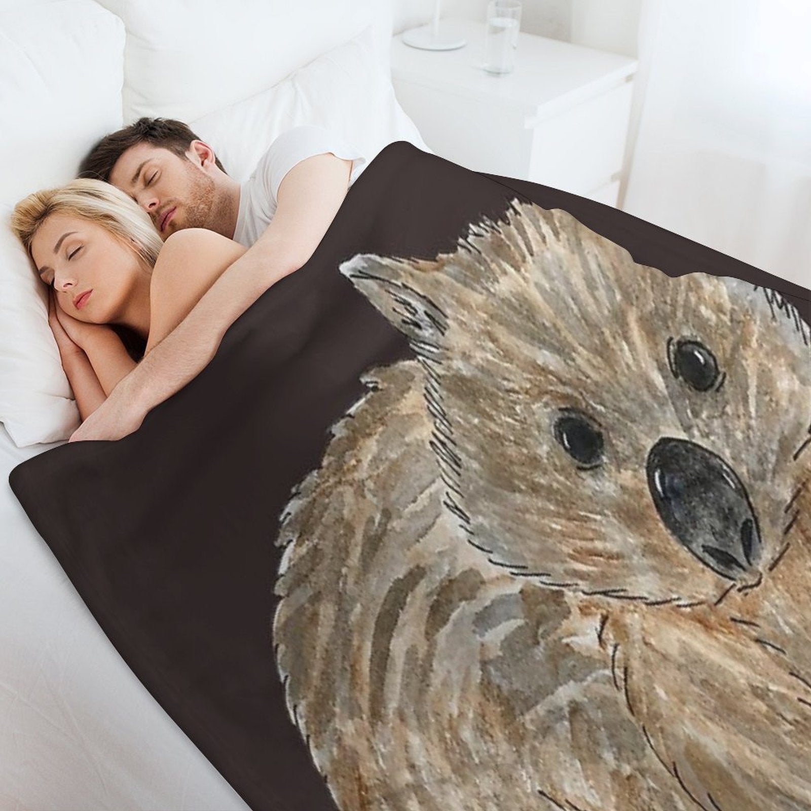 Wombat - Australian Animal Painting Shrink-resistant Throw Blanket