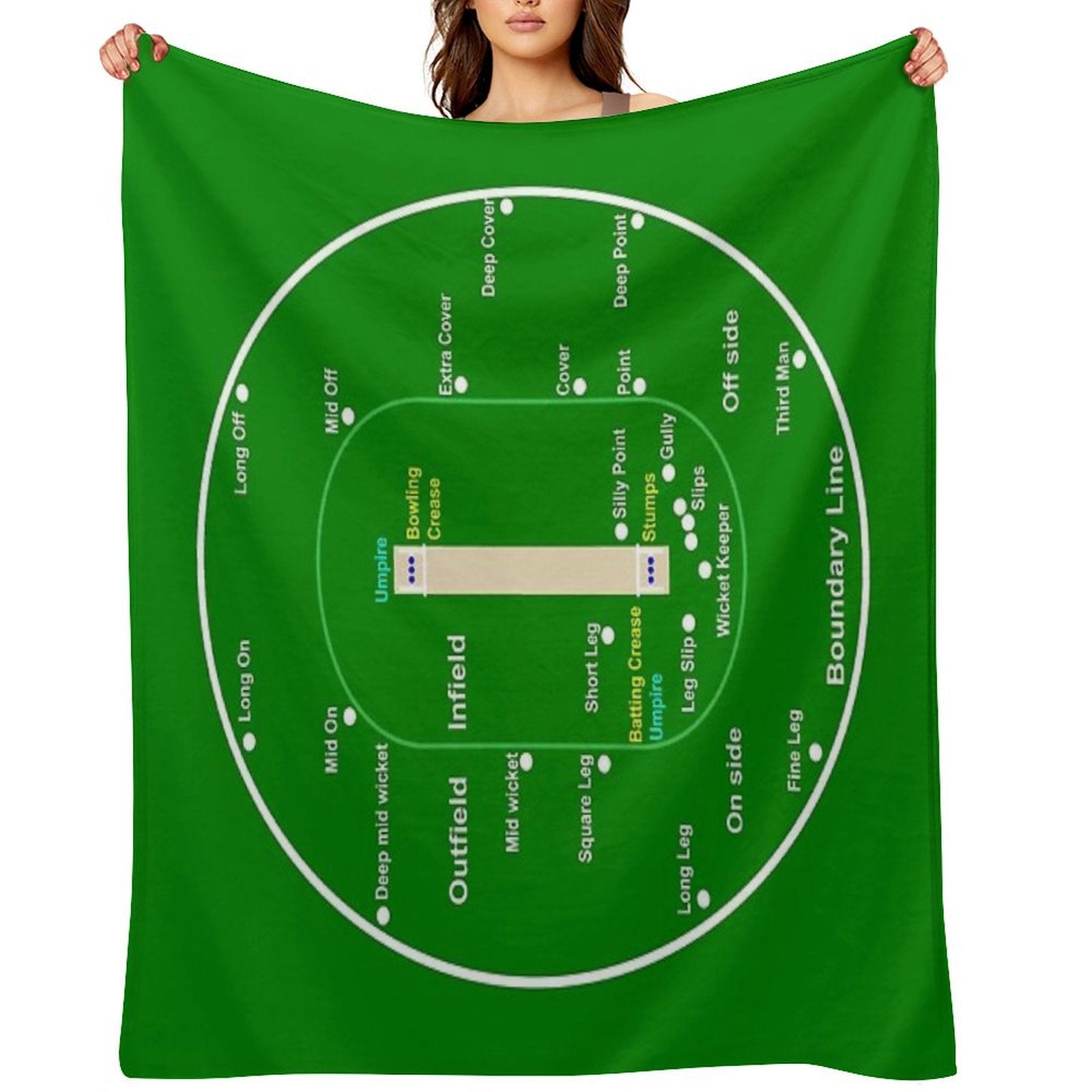 Cricket Pitch Layout Machine-washable Throw Blanket
