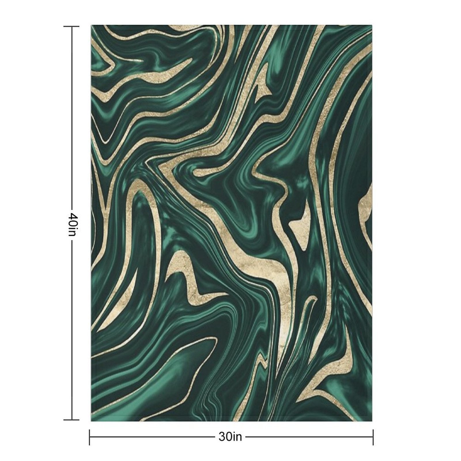 Emerald Green Black Gold Marble #1 #decor #art Shrink-resistant Throw Blanket