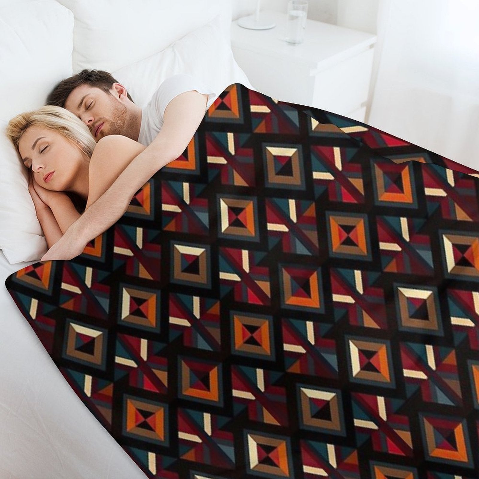 Modern Design Inspired by Polygons And Pentagrams Anti-pilling Throw Blanket