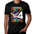 Kids 4 Year Old Boy Astronaut Space Birthday 4th Birthday Boys  Breathable T-Shirt