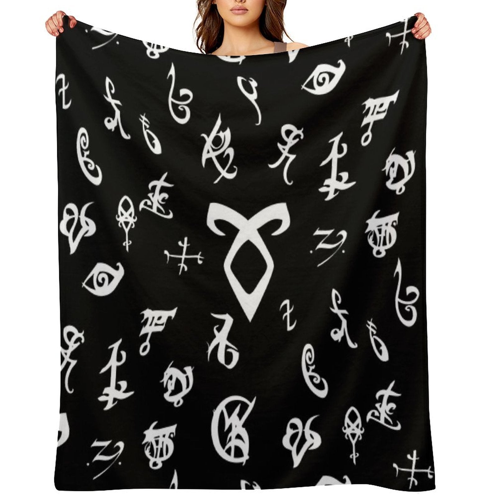 Runes Plush Throw Blanket