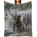 Harness Horse Cart Racing - Pencil, Original Compact Throw Blanket