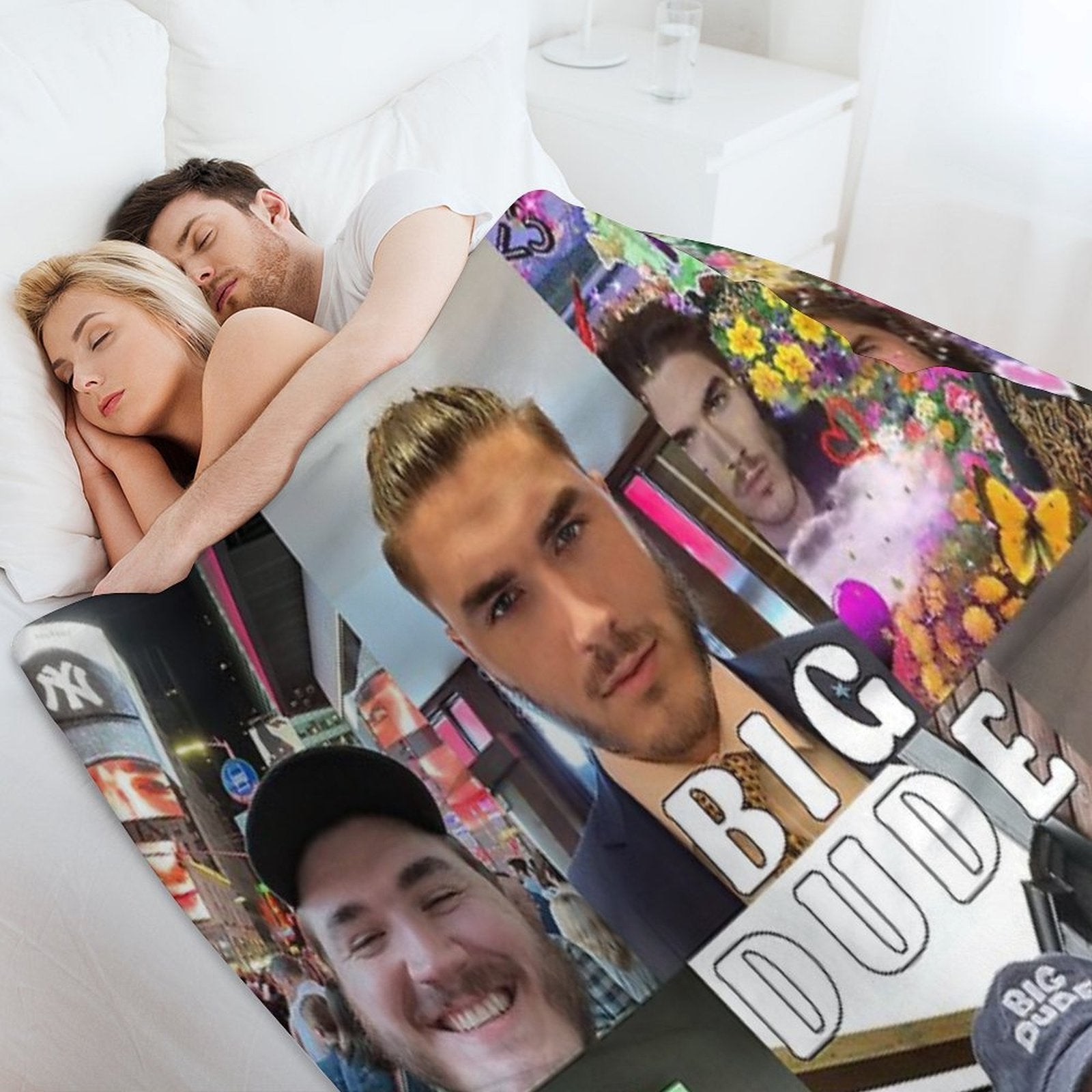 Jschlatt Big Dude Montage Shrink-resistant Throw Blanket