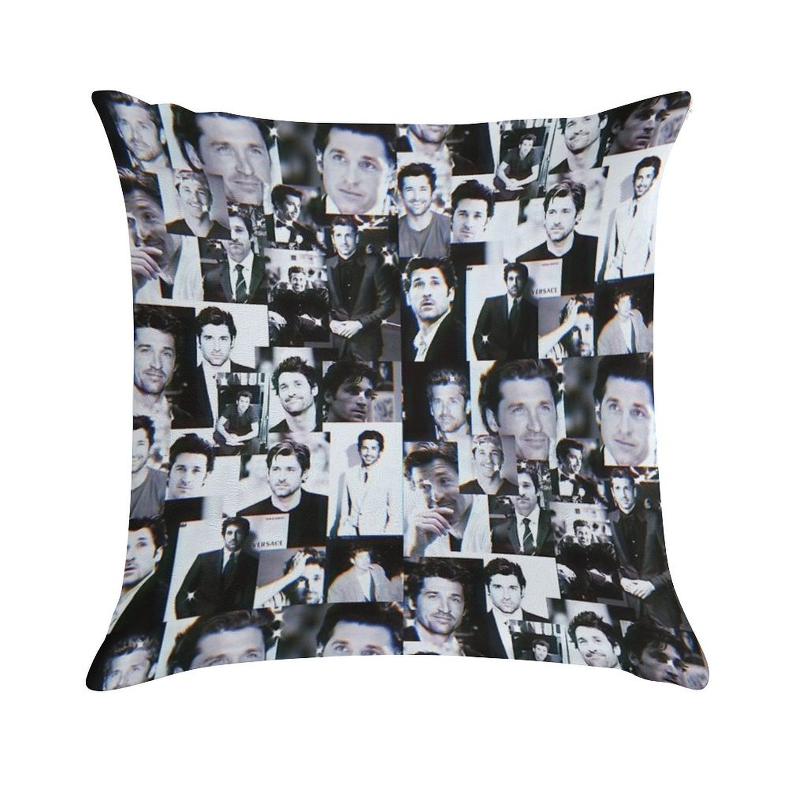 Patrick Dempsey Collage Soft Luxury Feel Throw Pillow