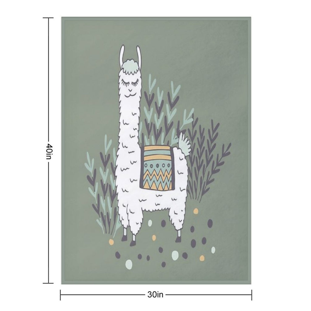 Smug Llama Machine-washable Throw Blanket