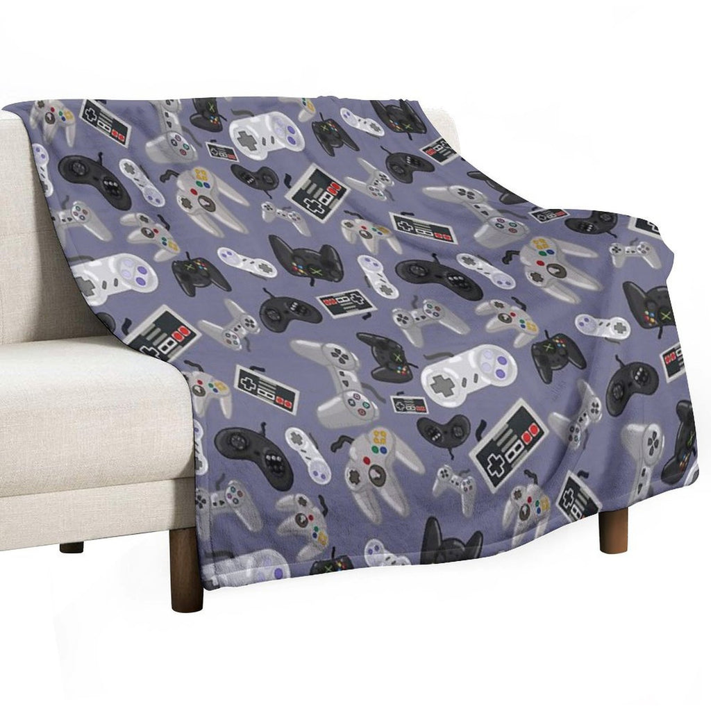 Old School Video Game Controllers - Repeating Pattern Gift-ready Throw Blanket