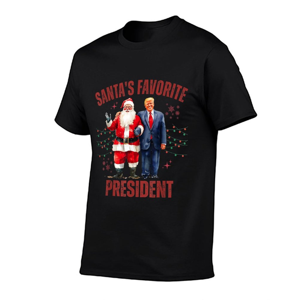 Santas Favorite President Christmas Funny Trump Xmas Pajama  Cotton T-Shirt