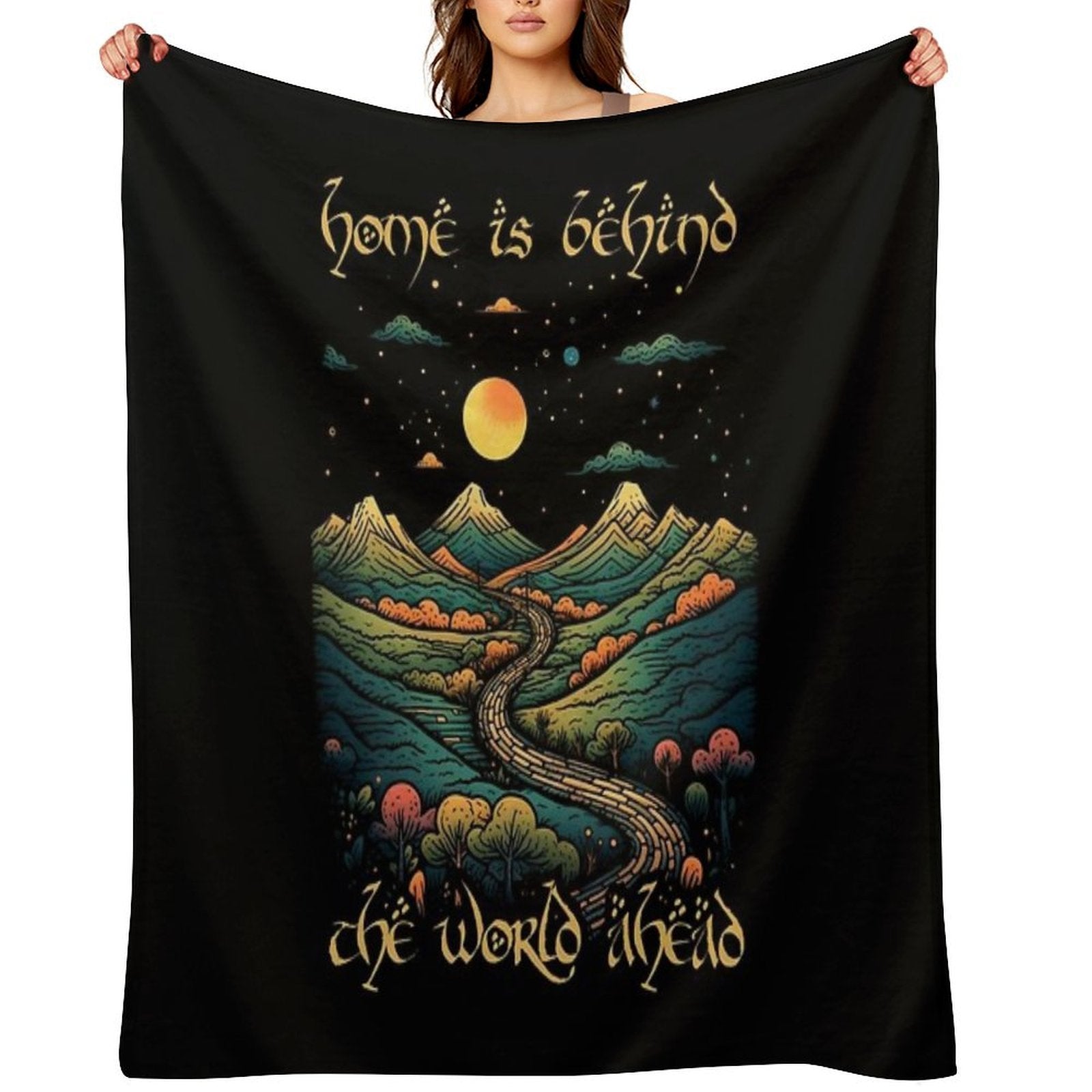 Home Is Behind, The World Ahead - Start Night - Fantasy Shrink-resistant Throw Blanket