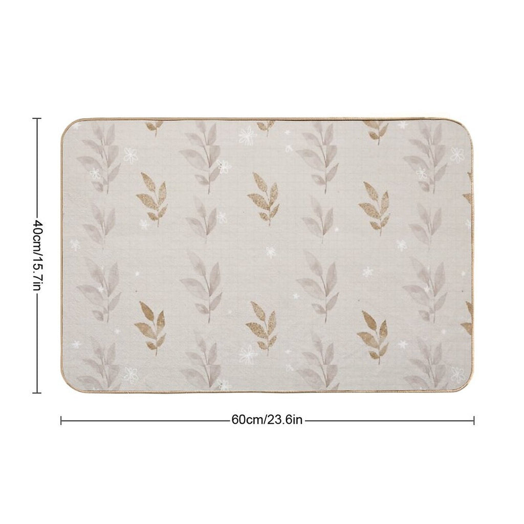 Gold Leaf Print  Versatile Bath Mat