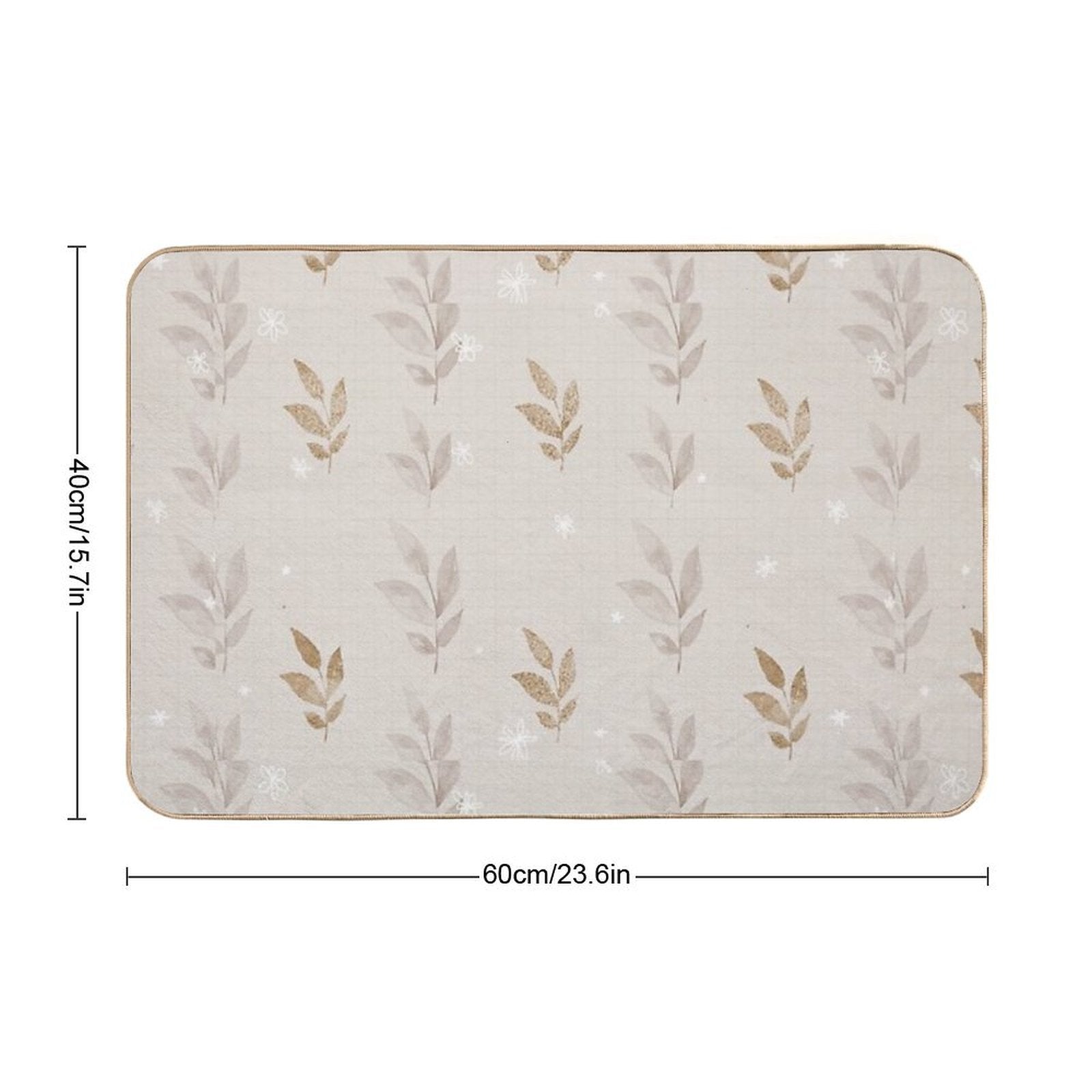 Gold Leaf Print  Versatile Bath Mat