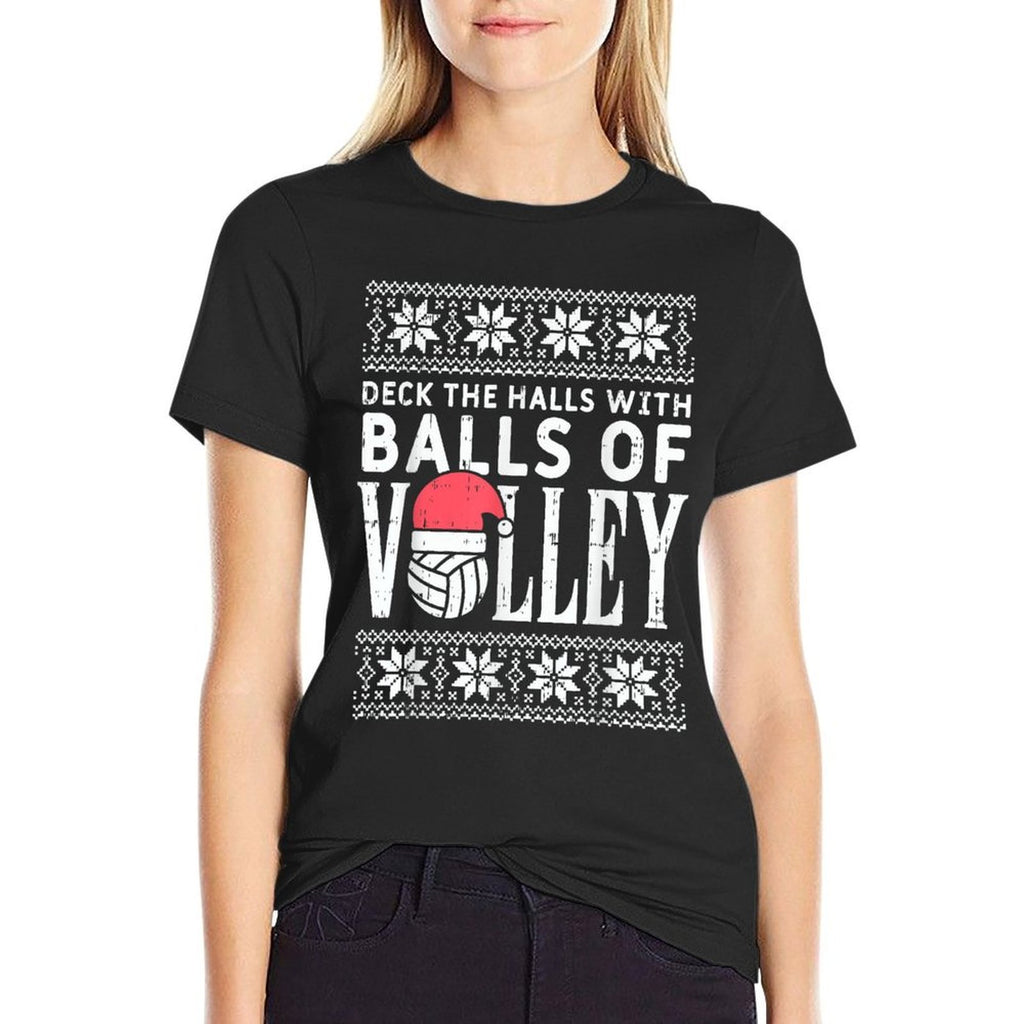 Balls Of Volley Xmas Volleyball Ugly Christmas Sweater Gift  Vintage-inspired T-Shirt