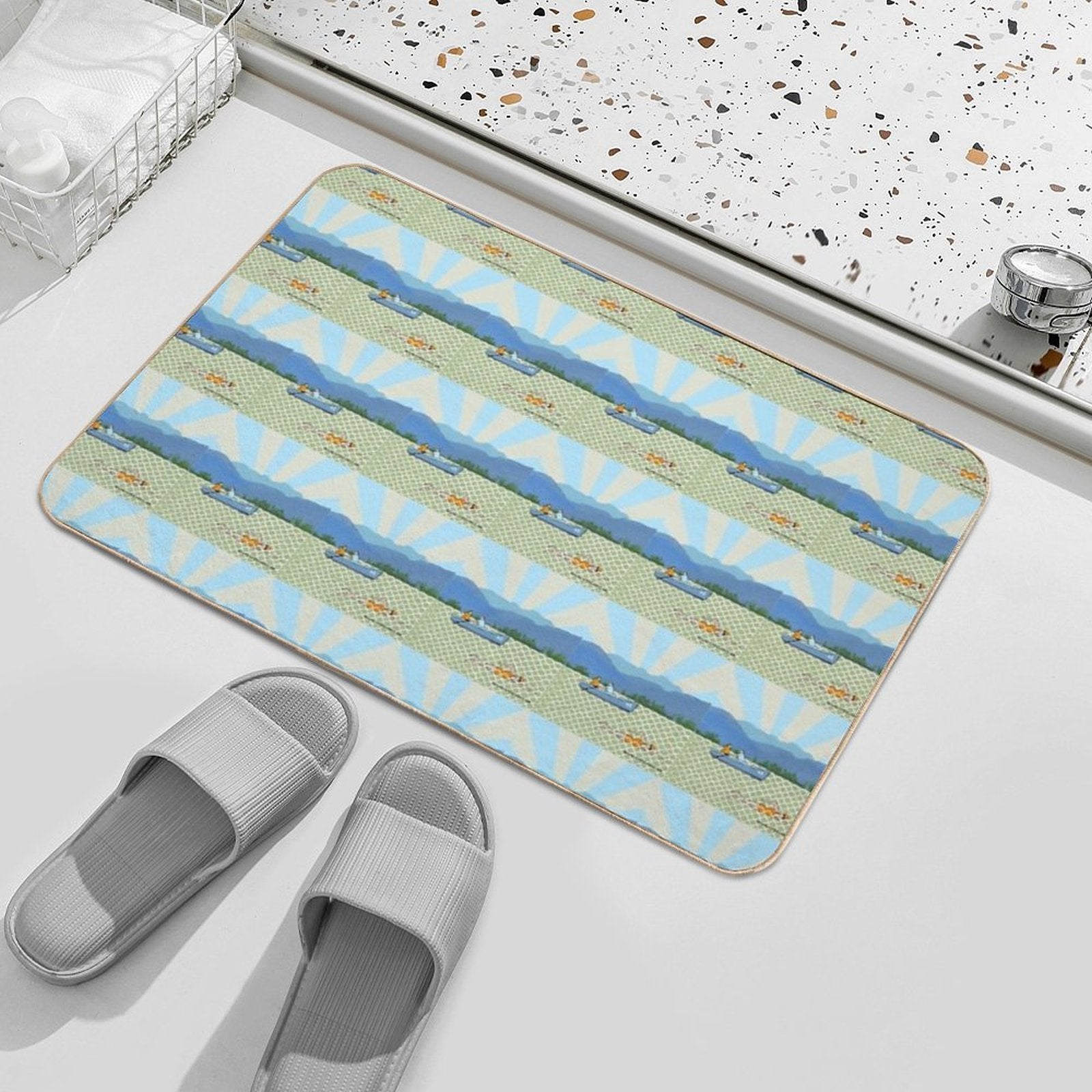 MYSWIM Fresh Water Lake Swimming (female Swimmer)  Non-Slip Bath Mat