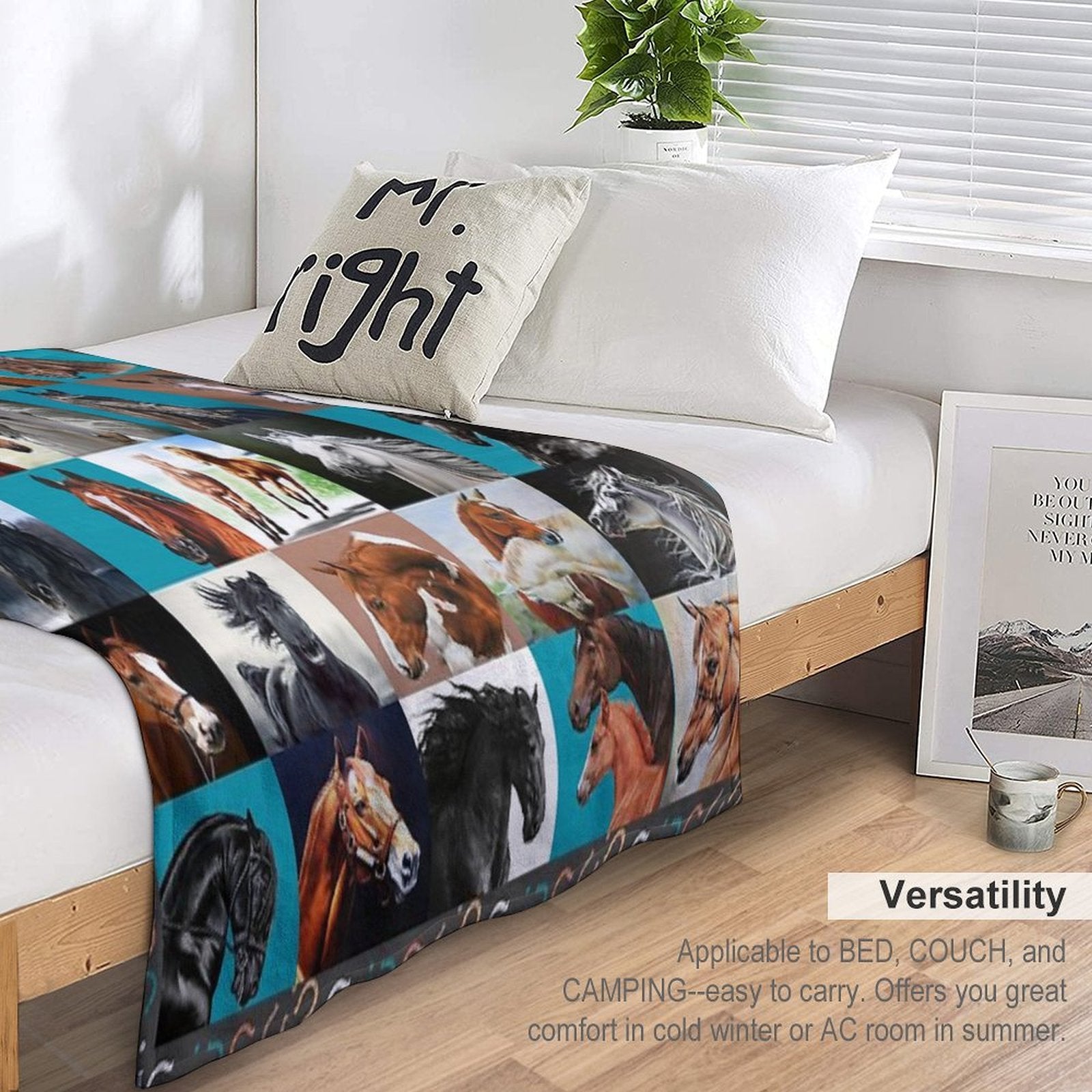 Horse Blanket Plush Throw Blanket