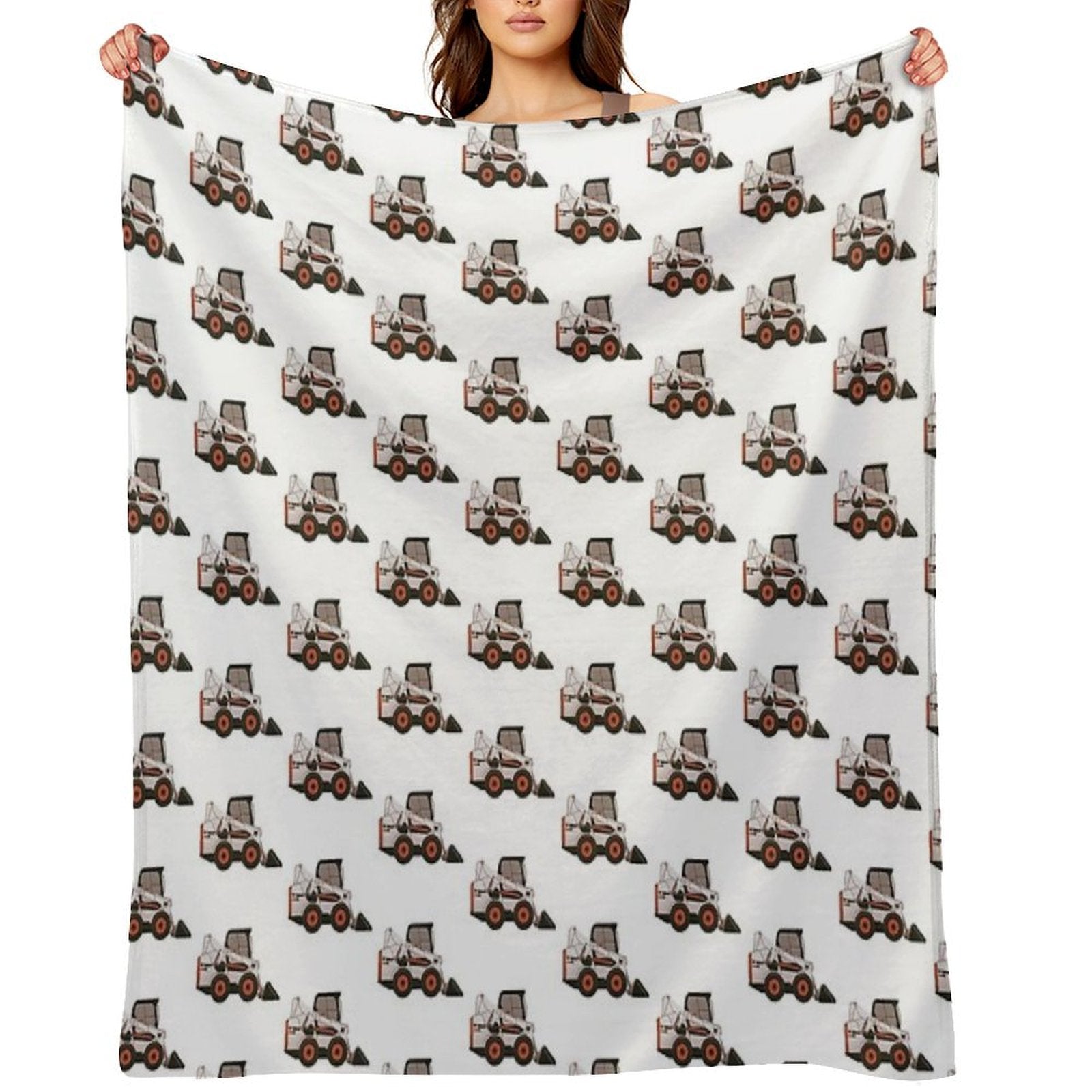 Bobcat Skidsteer Shrink-resistant Throw Blanket