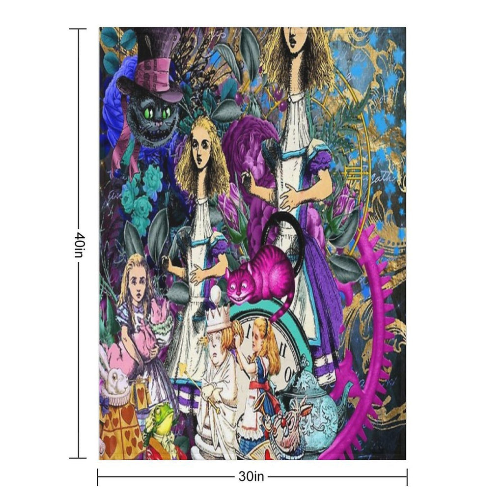 Alice Wonderland, Alice in Vintage Wonderland Eco-conscious Throw Blanket