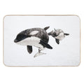 Katina And Taku The Killer Whales Drawing  Odorless Bath Mat