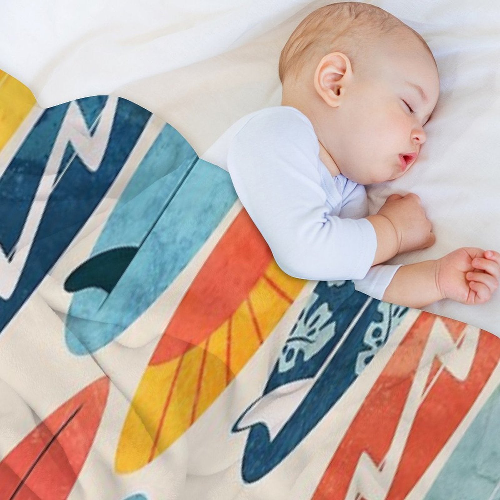 Surfboard White Wrinkle-free Throw Blanket