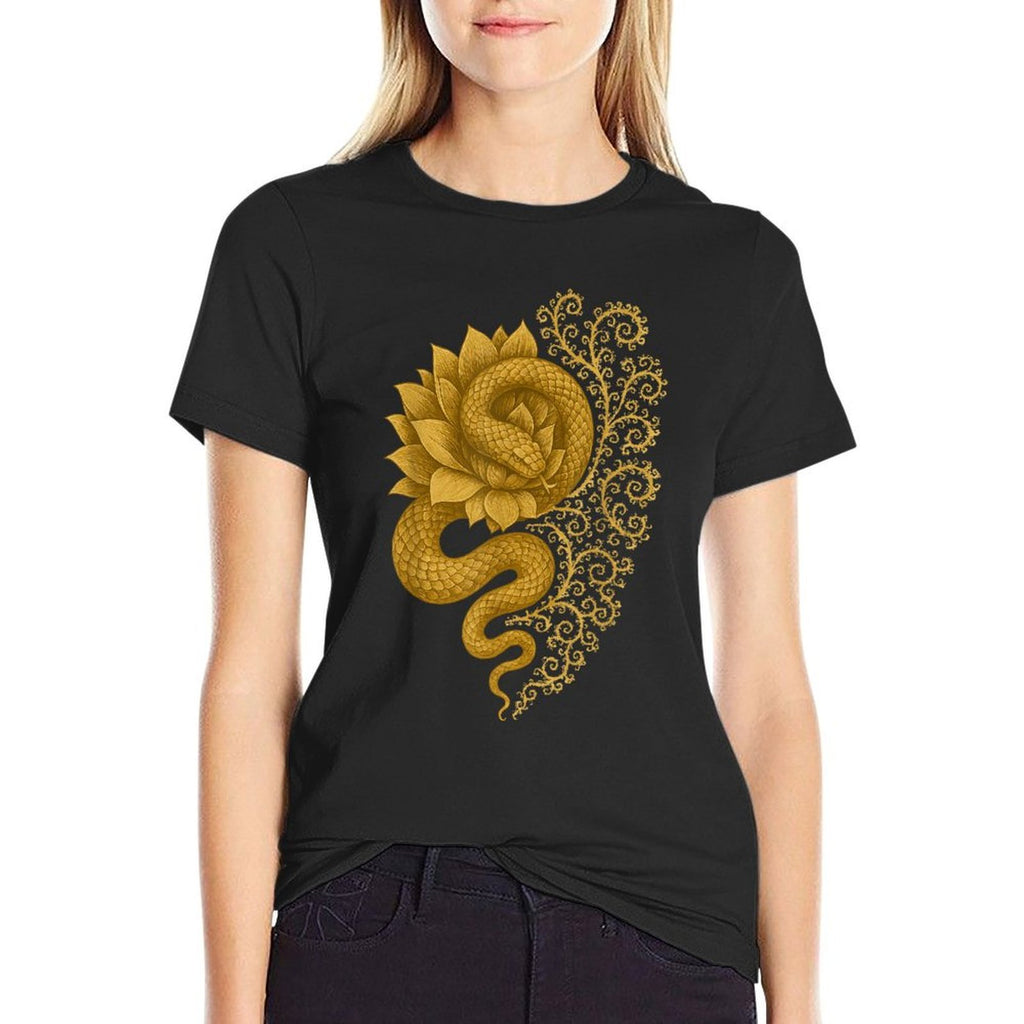 Snake Lotus Fractal Spiral Nature Sacred Pattern  Odor-resistant T-Shirt
