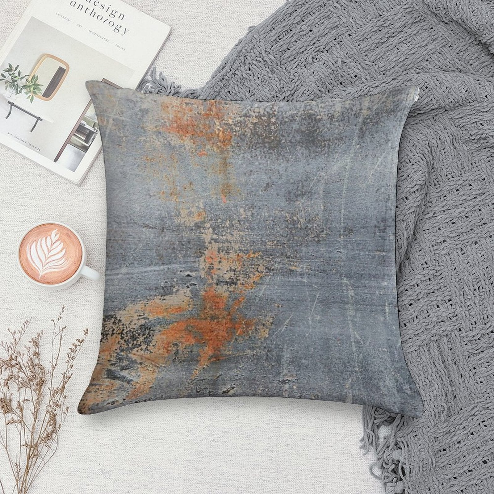 Burn Blue Rust - Alternative II Soft Anti-Pilling Throw Pillow