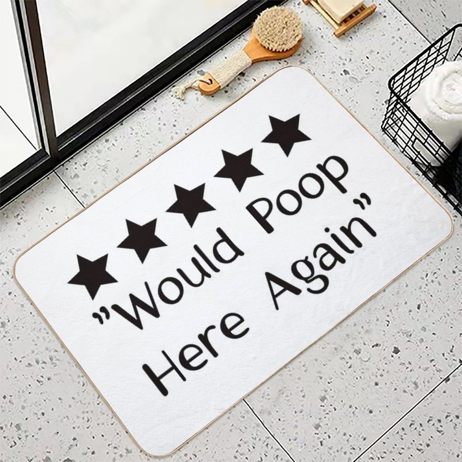 5 Stars Would Poop Here Again Durable Bath Mat