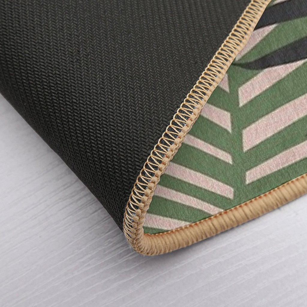 Minimal Jungle Leaves Finesse #2 #tropical #decor #art  Easy Maintenance Bath Mat