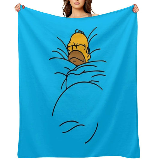 Homer Tucked in Sleeping Plush Throw Blanket