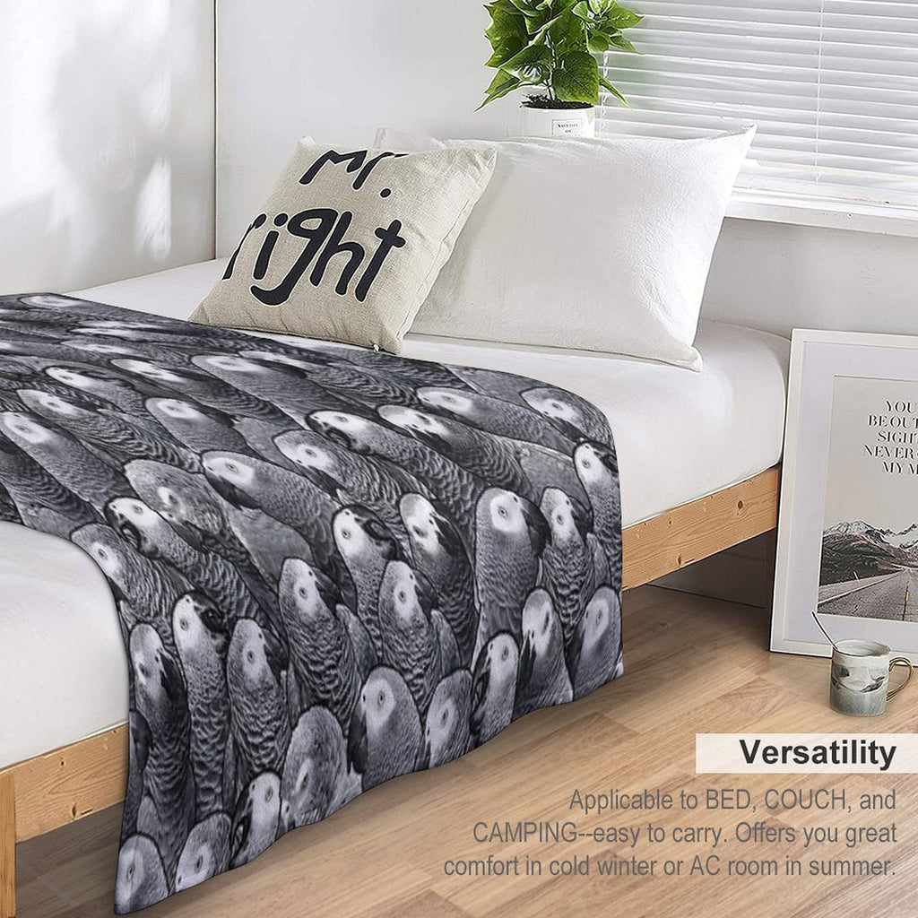 African Grey Parrot Pattern Velvety-soft Throw Blanket