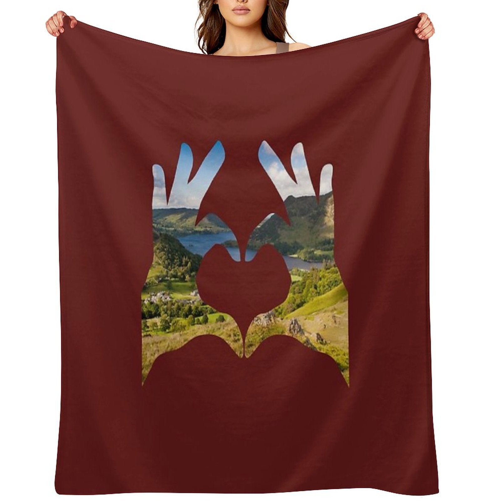 I Love The Lake District - Hands Heart - #41 Premium Throw Blanket