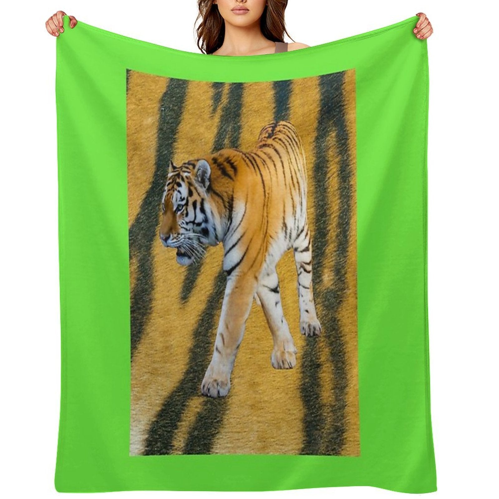 Copy of Copy of Copy of Copy of Copy of TIGER IN BEAUTIFUL COLORS. Wrinkle-free Throw Blanket