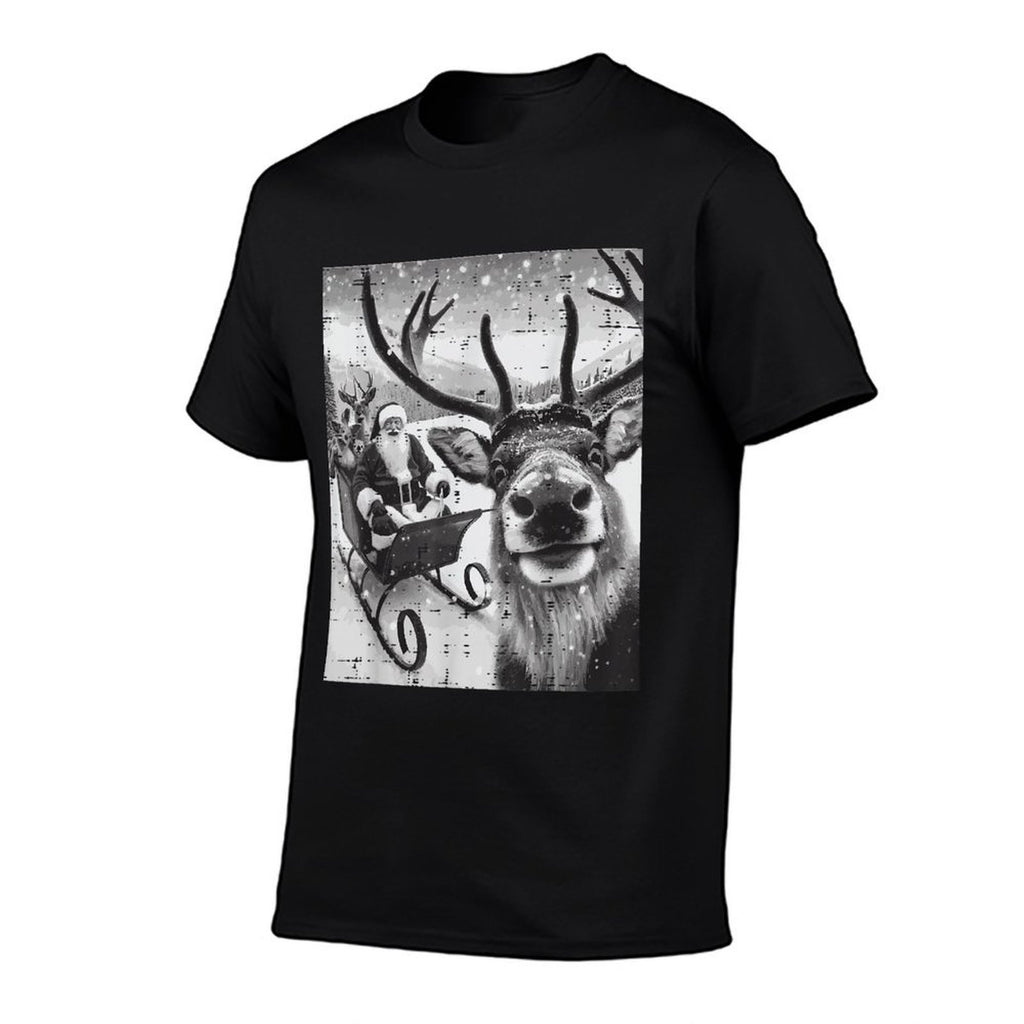 Christmas Santa Reindeer Selfie Funny Xmas Men Women Kids  Affordable Price T-Shirt